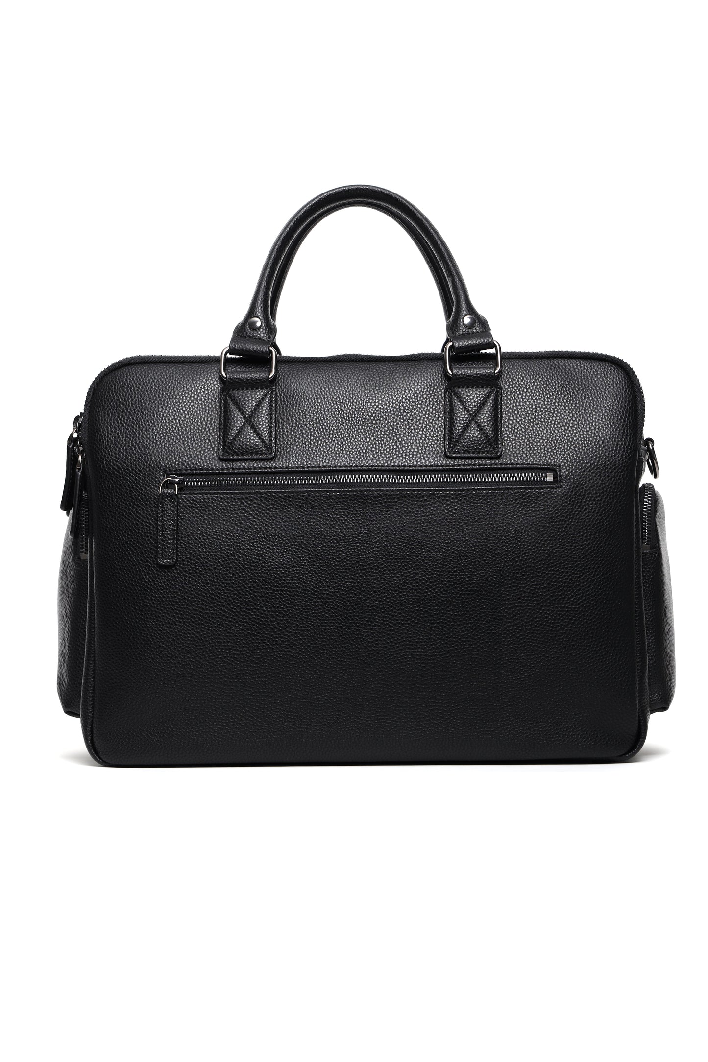 Rückseite der Kameratasche Aurora in schwarz für Frauen mit sichtbaren Reisverschluss