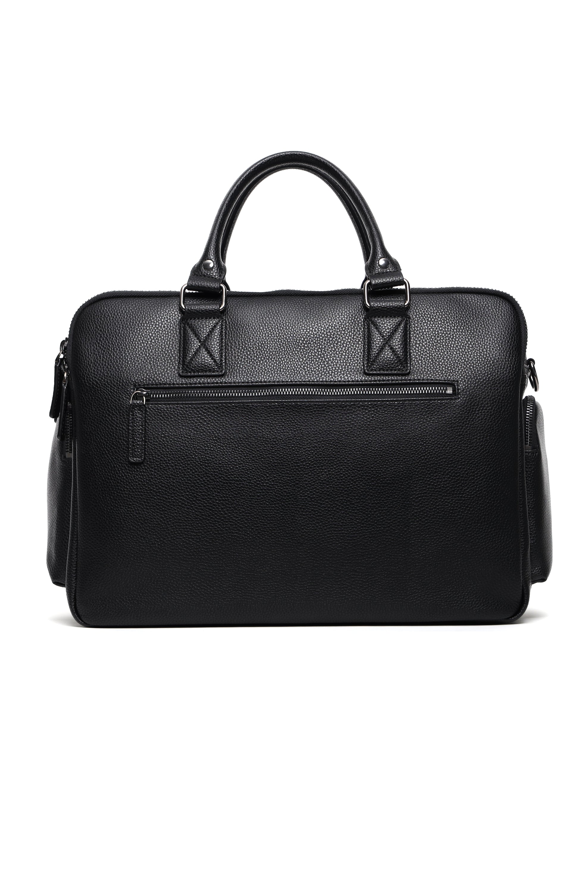 Rückseite der Kameratasche Aurora in schwarz für Frauen mit sichtbaren Reisverschluss